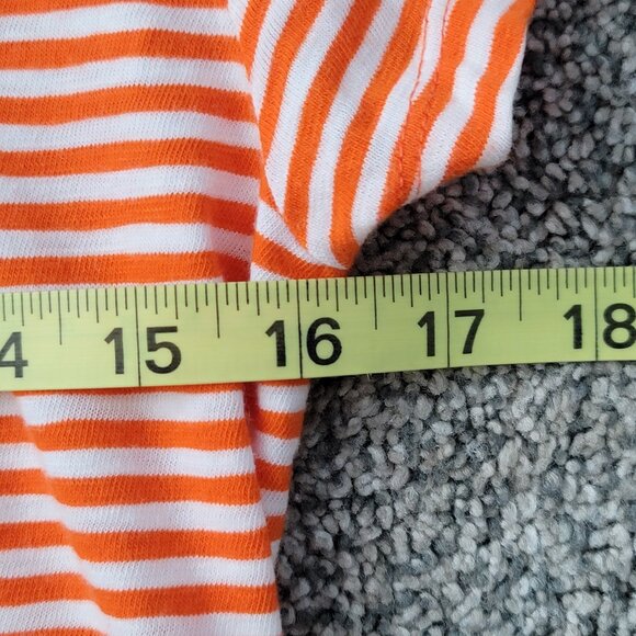 J. Crew Orange & White Striped Studio Tee Size Medium - Picture 6 of 10